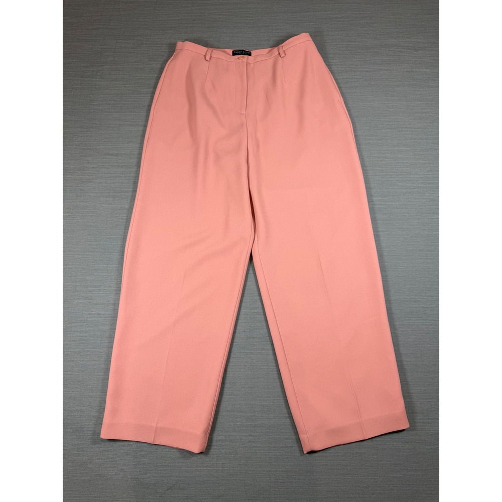 Karen‎ Scott Petites Pink Wide Leg Dress Pants High Rise Trousers Size 14P